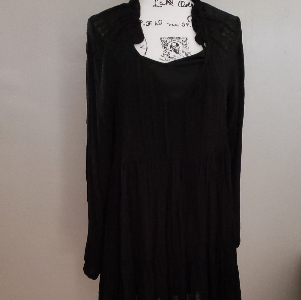 Wonderly Long sleeve Tunic Dress M black color